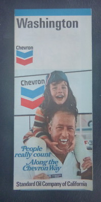 1973 Washington  road map Chevron map gas tour guide