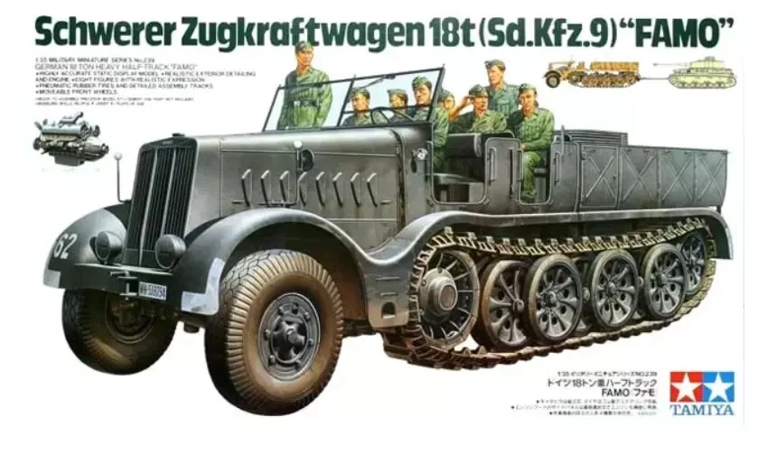 SD. KFZ. 9/2 FAMO Sd.Kfz. 18 TON con GRU DEMAG 10 TON  + Extra Bonus 1/35 - Immagine 4 di 4