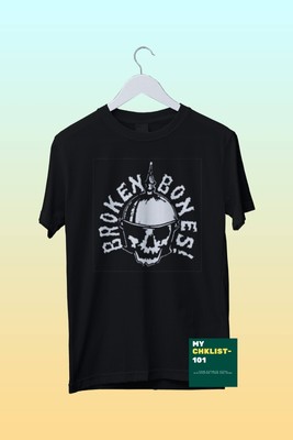 Broken Bones Men's Small Black T-Shirt Classic Punk Rock Band Vtg Style Print 