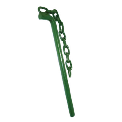 5/8'' x 12'' Pin with Chain Fence Secure Panel Connection Green Powder Coat
