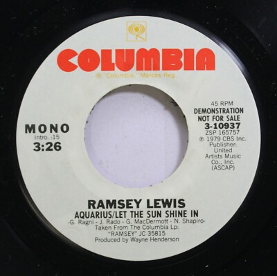 Soul Promo 45 Ramsey Lewis - Aquarius / Let The Sun Shine In On Columbia