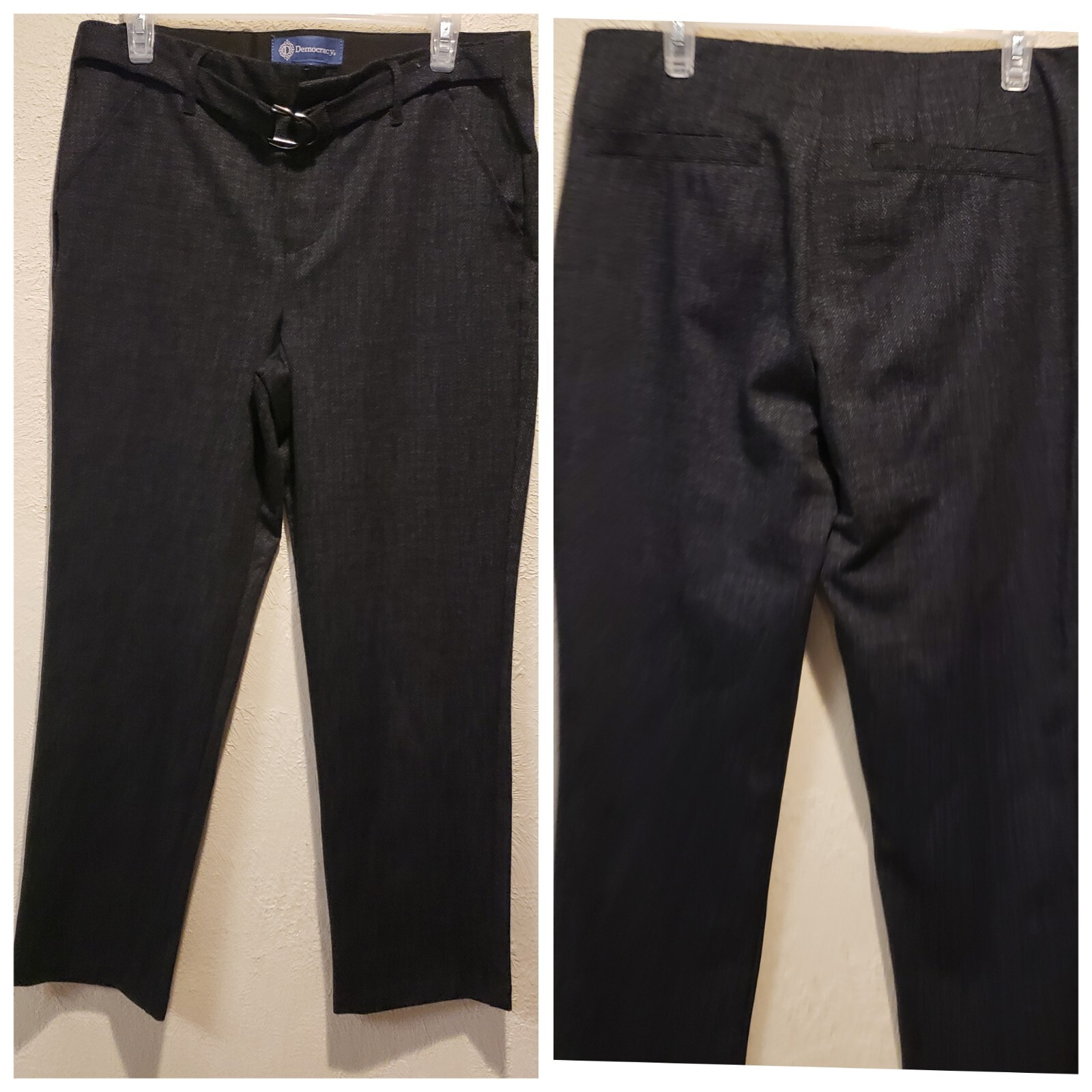 Democracy Ab Technology Office Dress Pants Slim Fit Women Size 10 Dark Grey