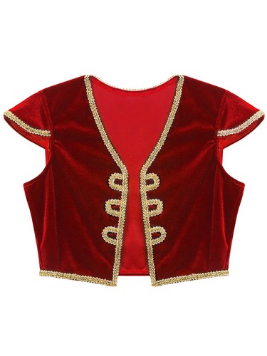 Kids Boys Girl Arabian Prince Costume Open Front Shiny Vest Halloween Cosplay - Picture 72 of 123