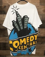 Vintage COMEDY CENTRAL (Over) Graphic T-Shirt XL Cotton USA Single Stitch