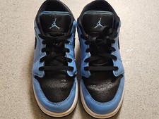 Nike Air Jordan 1 Low GS 'University Blue Black' 553560-403 Youth Size 6.5Y