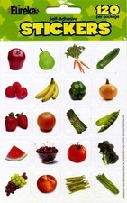 New 120 Assorted Fruits and Vegetables Shapes Photo Stickers Craft Stickers Art