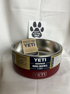 Yeti Boomer 4 Dog Bowl Brick Red ( Ships Same Day if Ordered Before 12p)