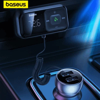 Baseus KFZ Bluetooth 5.0 FM Transmitter MP3 Player Auto AUX SD Freisprechanlage