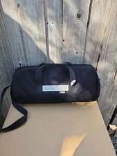 All Tuff Nylon Black Canvas Duffle Bag 21” Long X8x8, Shoulder Strap, USA MADE.