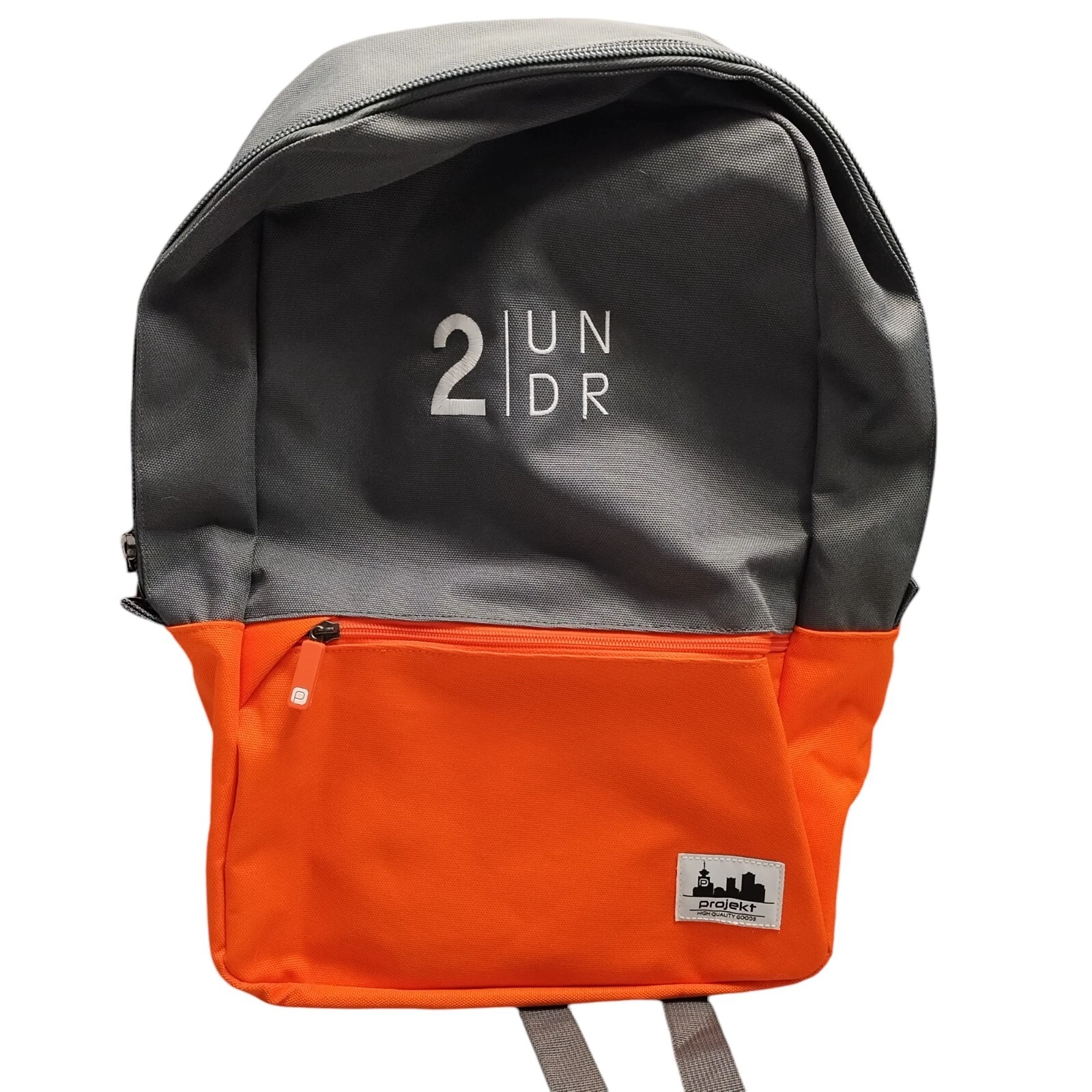 Projekt Karl Unisex Backpack Orange Gray Canvas Adjustable Strap Water Resistant