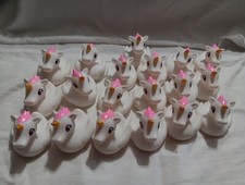 Unicorn Rubber Ducks - Set of 19 White Pink Unicorn Horse Ducks Numbered
