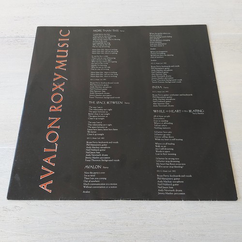 Roxy Music Avalon 12in Vinyl Polydor 1982 Super Deluxe EGHP 50 2302 116 Complete - Picture 9 of 16