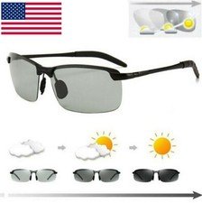 Men's Polarized Photochromic Sunglasses UV400 Driving Transition Lens Sunglasses