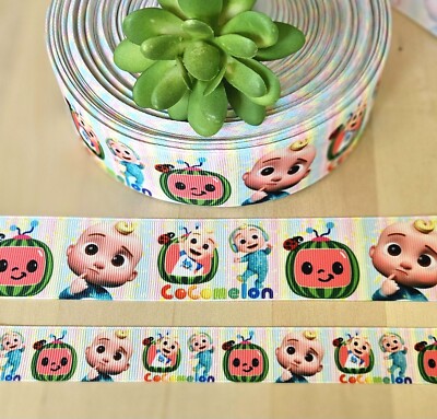 7/8 & 1.5'' (1 YD) Watermelon Boy Grosgrain Ribbon JJ YouTube Character Ribbon