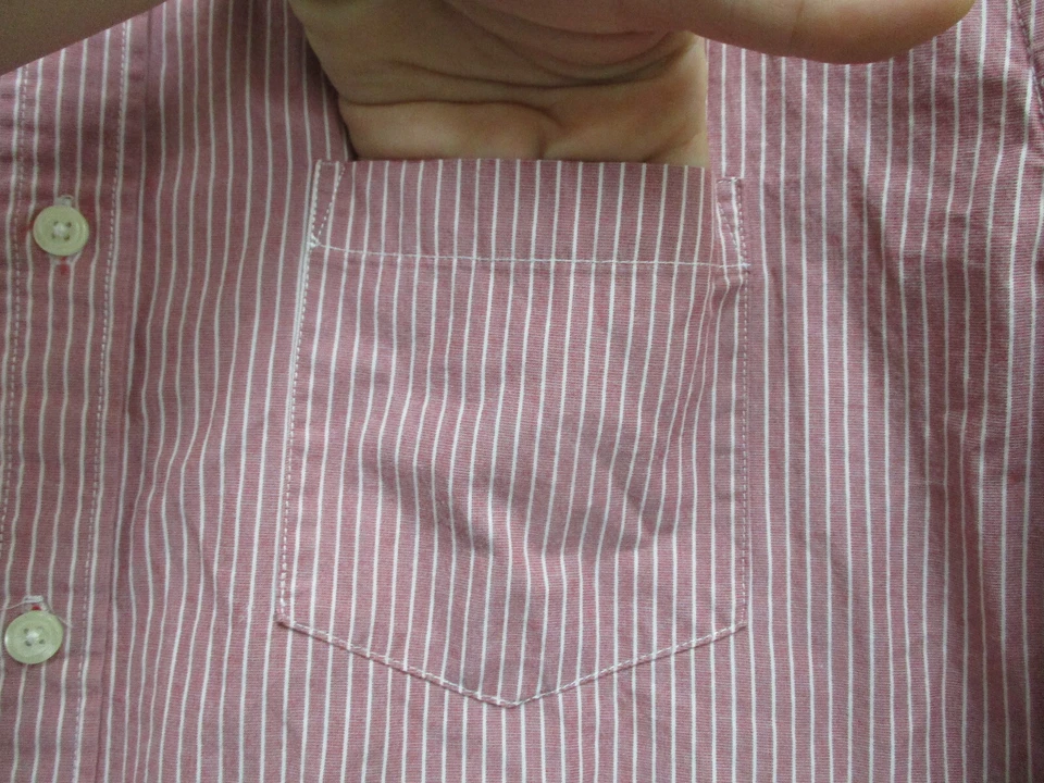 Fossil Button Up Shirt Large Adult Pink Long Sleeve Pocket Casual Cotton Mens L - Image 3 of 4