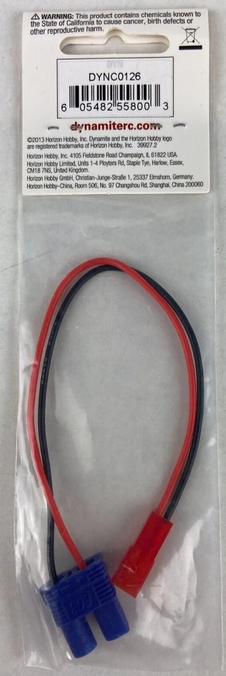 Dynamite DYNC0126 EC3 Battery to JST Device Charge Adapter Horizon Hobby New - Image 2 of 2