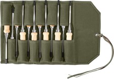 Chisel Roll,12 Pockets Roll Up Tool Pouch,Waxed Canvas Small Tool Roll Organizer