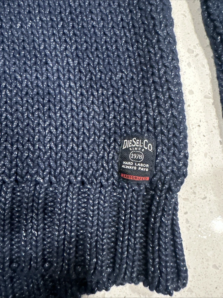 Diesel Men’s Knitted Sweater Xl Navy - Image 2 of 3