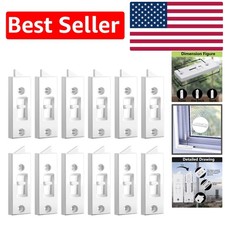 Versatile Plastic Window Latch Locks - 12 Pieces for Secure Home Setups