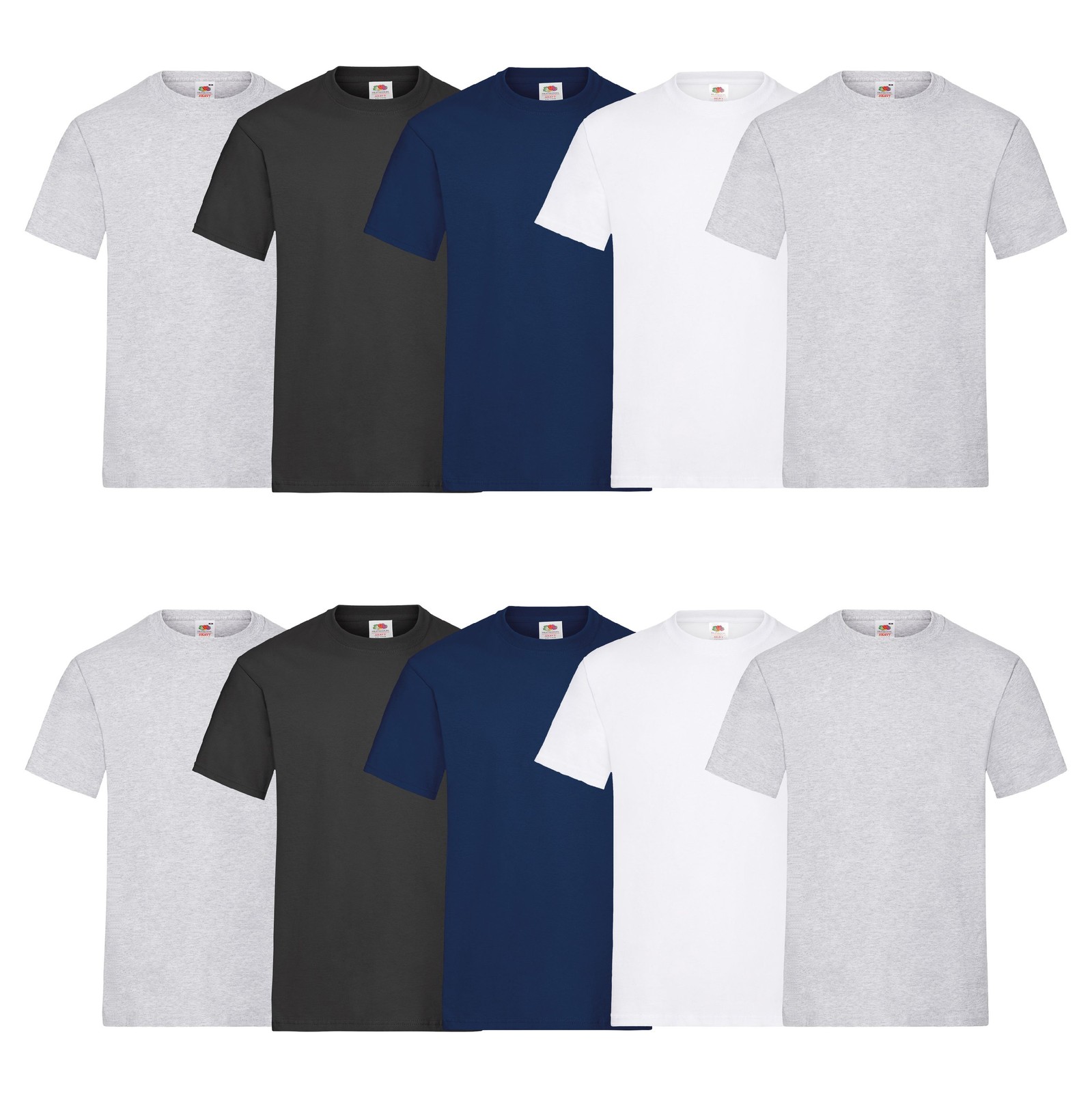 Pack de 10 camisetas de algodón pesado Fruit of the Loom para hombre y mujer paquete múltiple WOW