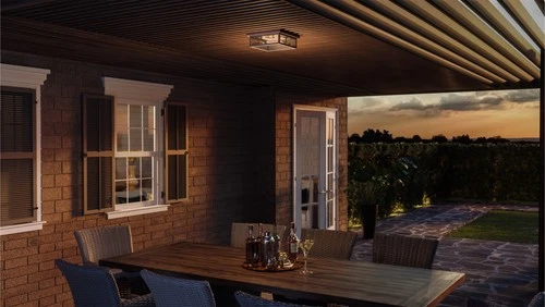 Quoizel WVR1612 Black Westover 2-Light 12"W Outdoor Flush Mount Ceiling Fixture - Picture 3 of 12