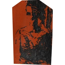 Girl Female Nude Contemporary Art Luise Dewerny Signed Clay Plaque 2018