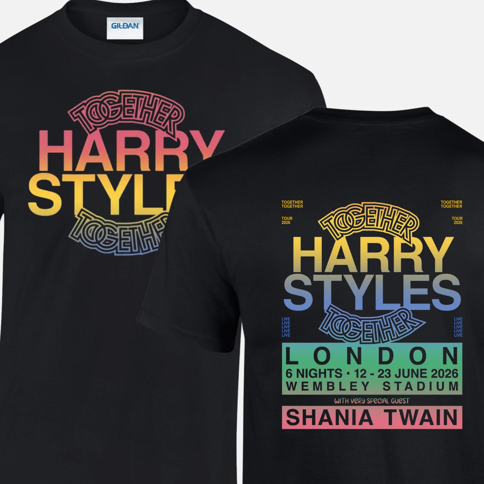 Harry Styles Tour Tee Front & Back Prints Together Tour London T-Shirt Unisex