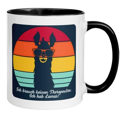 Tasse Lama    Ich brauch keinen Therapeuten    lustiger Lama Geschenk Becher