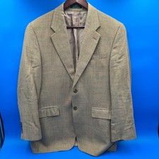 Lauren Ralph Lauren Mens Tan Plaid Wool Blend Sport Coat Blazer Jacket