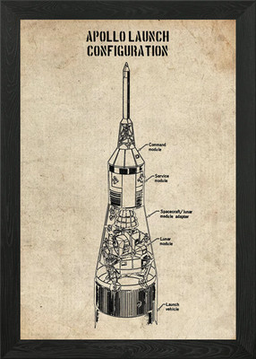 apollo launch gerahmtes Wandbild Poster Leinwanddruck Bild