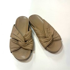 KAANAS Natural Nude Leather KnottedSlide Sandals Size 7