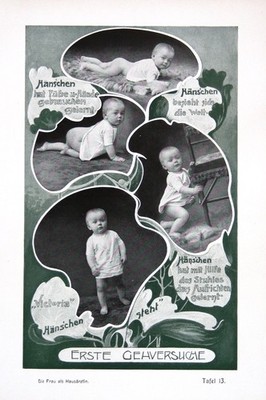 1900 Kind child baby steps Gehversuch gehen go Baby Grafik