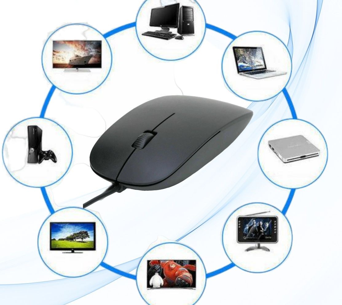 Wired Usb Optical Mouse For Pc Laptop Computer MAC WINDOWS LINUX Scroll Wheel... - Image 3