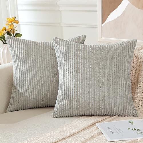 2 Stück Dekokissenbezüge 18 x 18 Zoll weicher Cord dekorativ quadratisch  - Bild 3 von 6