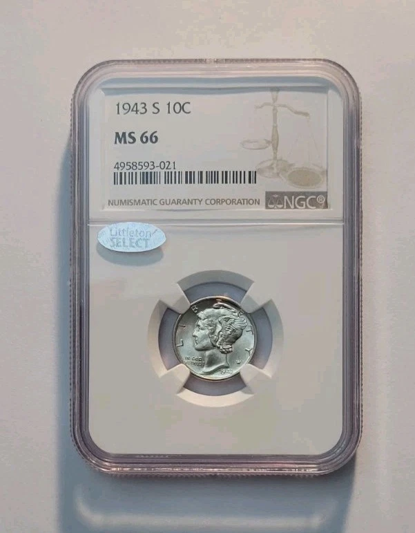 MS 66 Graded 1943 Year Mercury Dimes (1916-1945) for sale | eBay