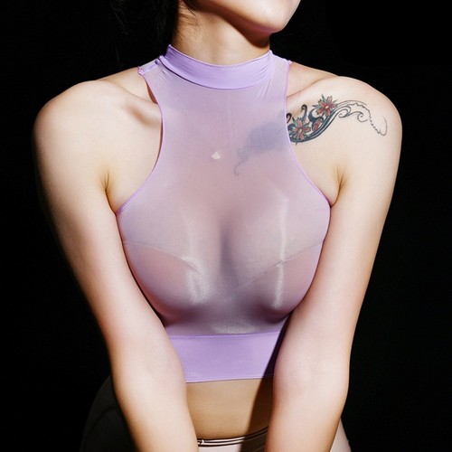 Biustonosz Topy Wygodna braletka Crop Top Przezroczysty Halfter Modny Ultra Cienki - Zdjęcie 6 z 20