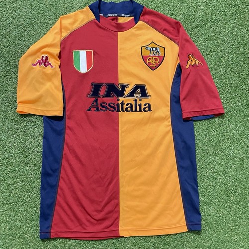 AS Roma 2001-02 Home Kappa Soccer Jersey Shirt Kit Medium M Champions League