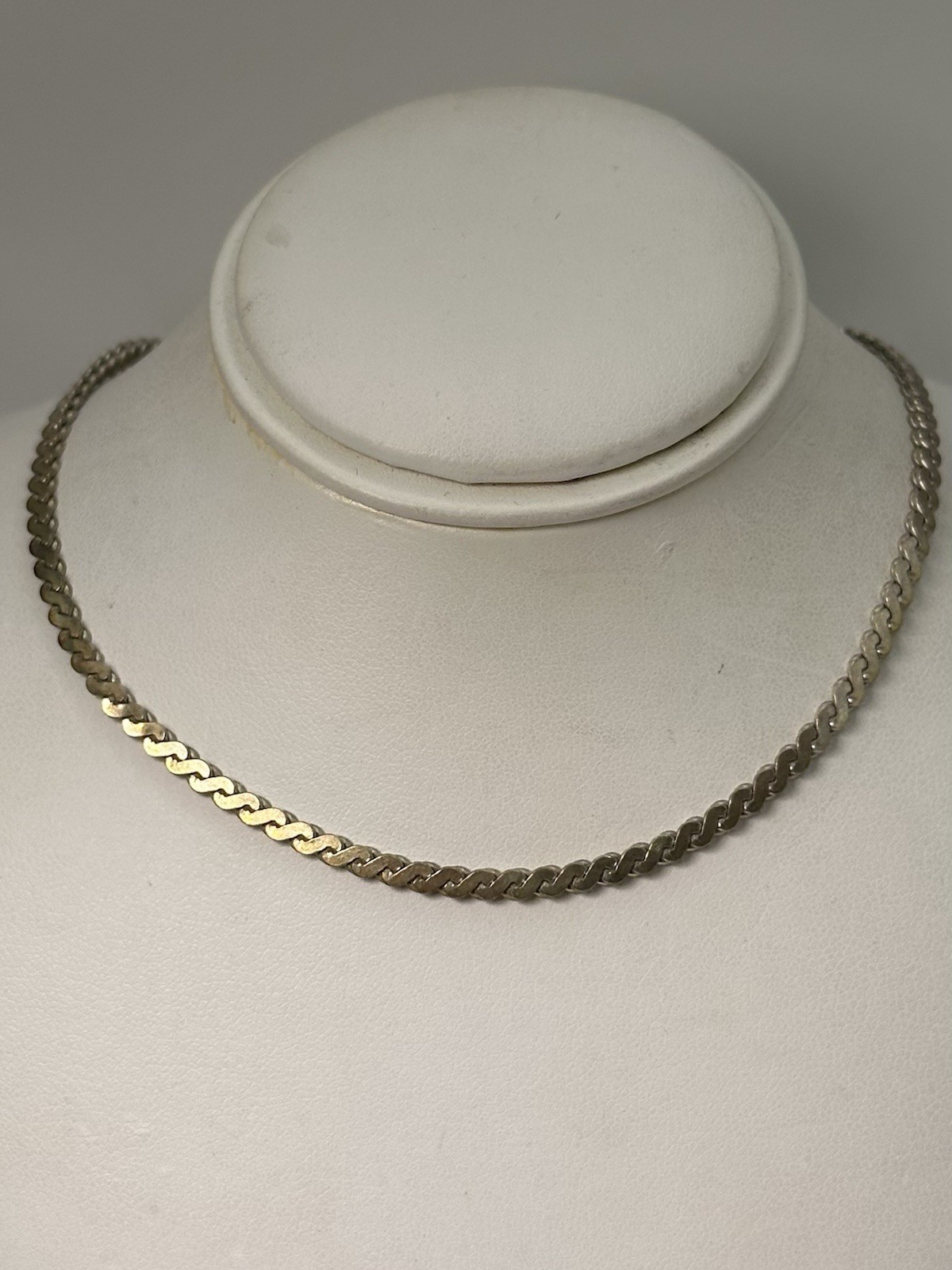 Vintage 925 Sterling Silver Serpentine “S” Link Chain Necklace, 20”