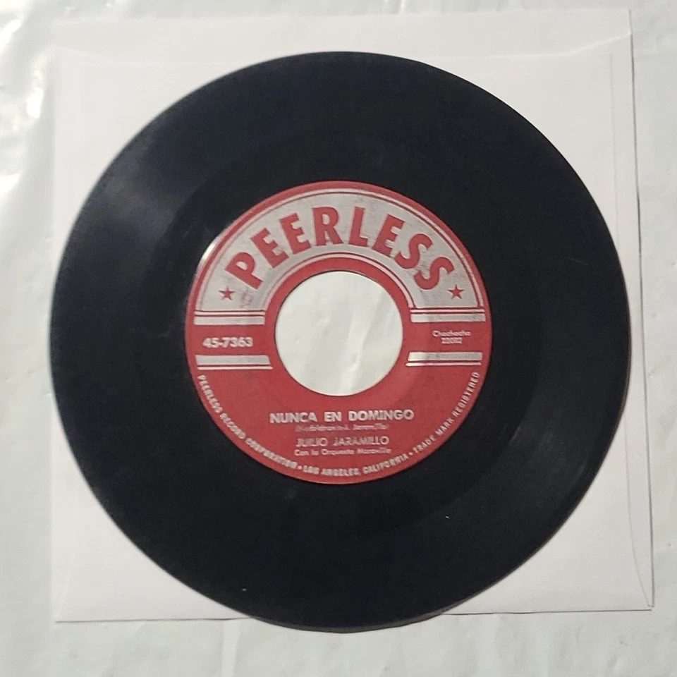 Julio Jaramillo ~ Maribel/ Nunca En Domingo ~ Peerless 45 RPM Record Foto 3 de 4