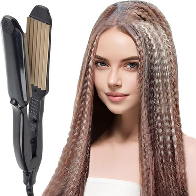 Haarcrimpzange für Frauen, Crimpzange Haare mit 5 Hitzefestigungen, Haarcrimpzangen für G