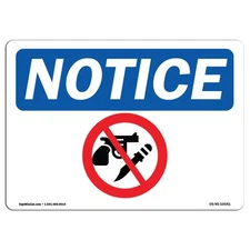 No Weapons OSHA ANSI Notice Sign Metal Plastic Decal