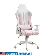 Gaming Chair Adjustable Armrests Lumbar Support Ergonomic Recline Comfort 250lb