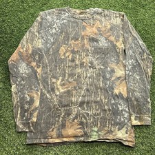Vintage 90s Jerzees Camo Shirt Mens Medium Long Sleeve Hunting Realtree