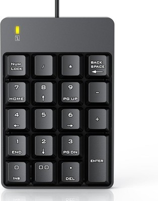 Teclado numérico con cable, teclado numérico USB de 19 teclas para ordenador