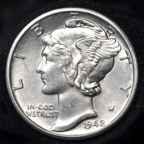 1942-D Mercury Dime -- Choice BU with Full Split Bands FSB