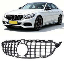 Grill GT Panamericana f&uuml;r Mercedes C-Klasse W205 S205 C205 A205 Glanz Schwarz