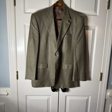 CHAPS Ralph Lauren Men's 42R Silk Brown Herringbone Blazer Polo