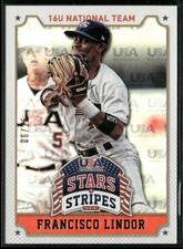 2015 Panini USA Baseball Stars & Stripes #39 Francisco Lindor Crusade Gold #/25