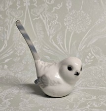 Lomonosov: porcelain bird figure, long-tailed tit, USSR Russia, hand-painted
