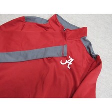 Fanatics Alabama Crimson Tide Mens Large Red Grey Quarter Zip Pullover Jacket
